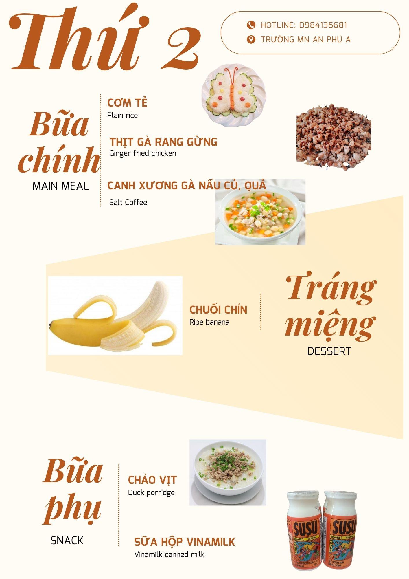 THỰC ĐƠN CỦA BÉ