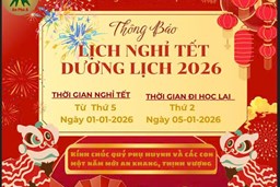 Trường MN An Phú A Thông báo lịch Nghỉ tết Dương lịch năm 2026!